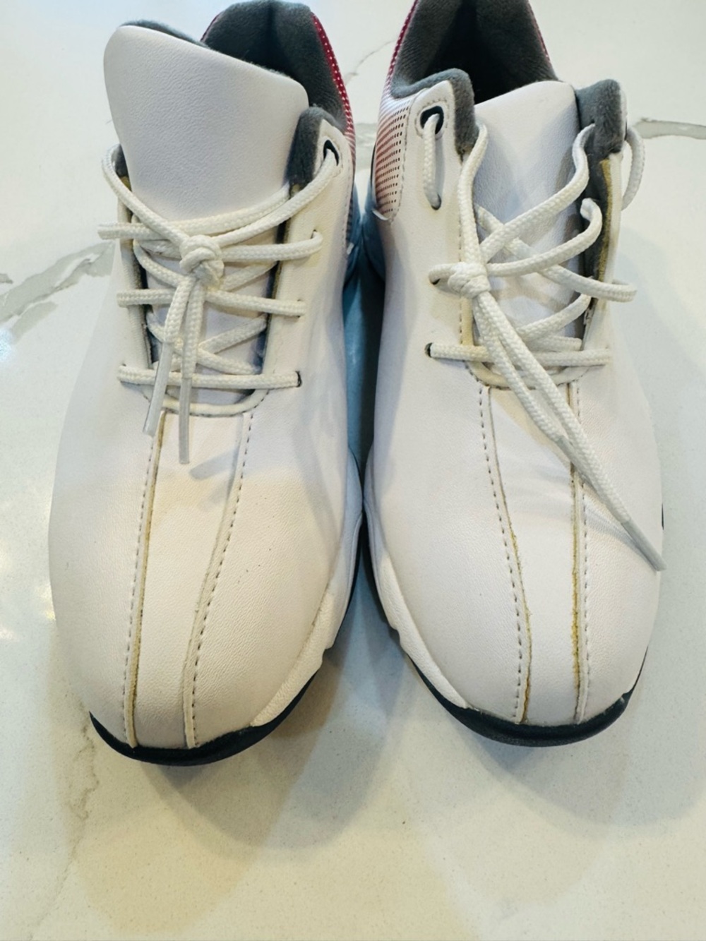 Never worn! FootJoy Kids Golf Shoes: White Lace-Up Sneakers with Gray Trim